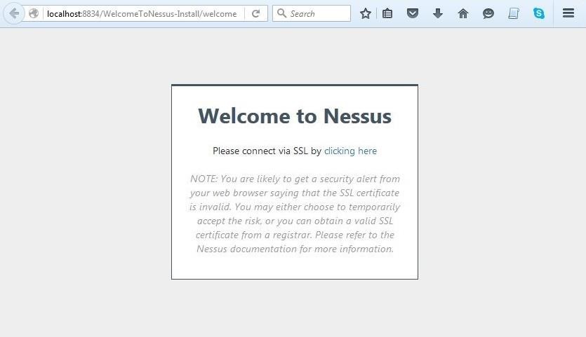 Запуск Nessus scanner